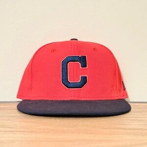 Cleveland Indians Players Weekend New Era 59Fifty Red and Navy Fitted Hat 7 1/4”
